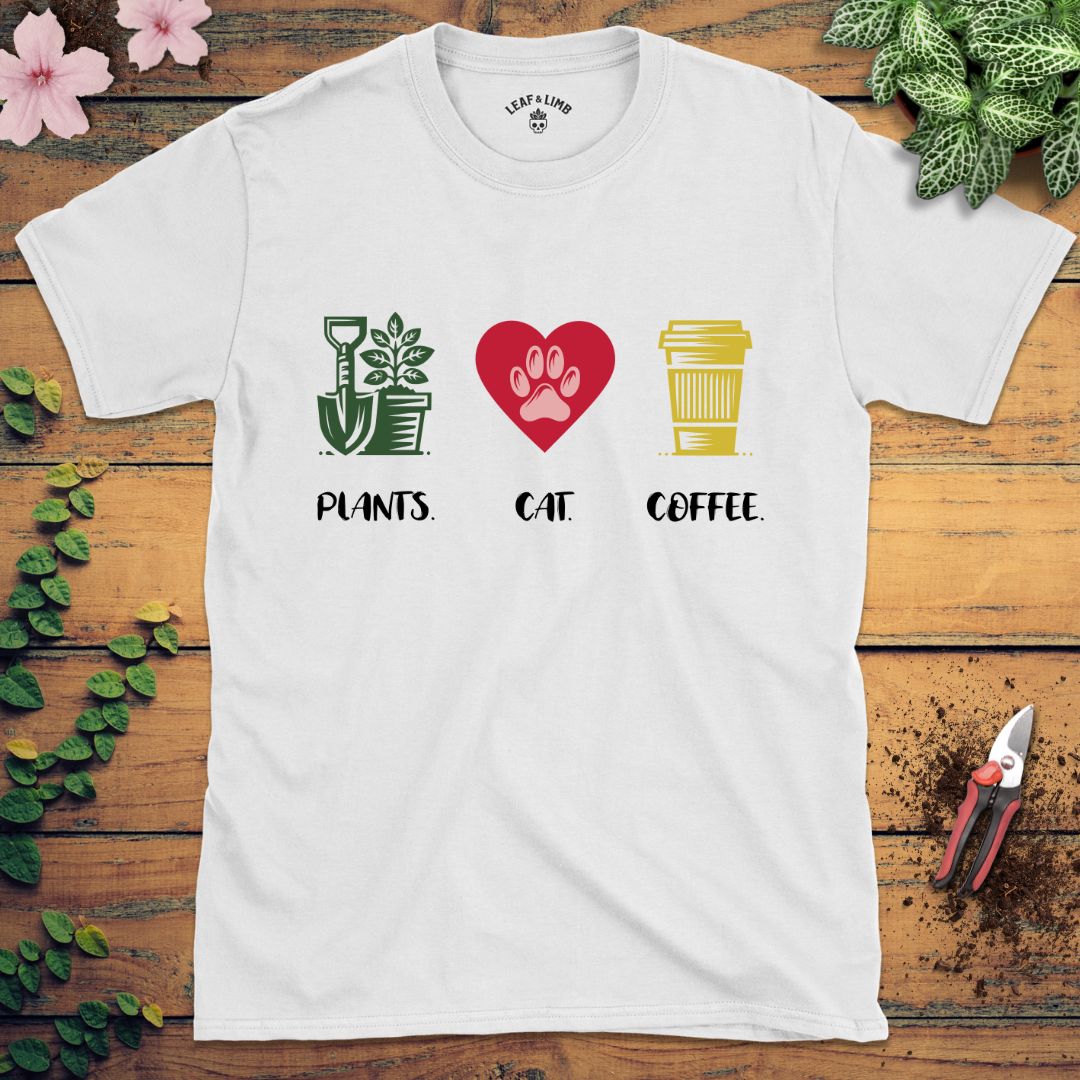 Plants. Cat. Coffee. Tee