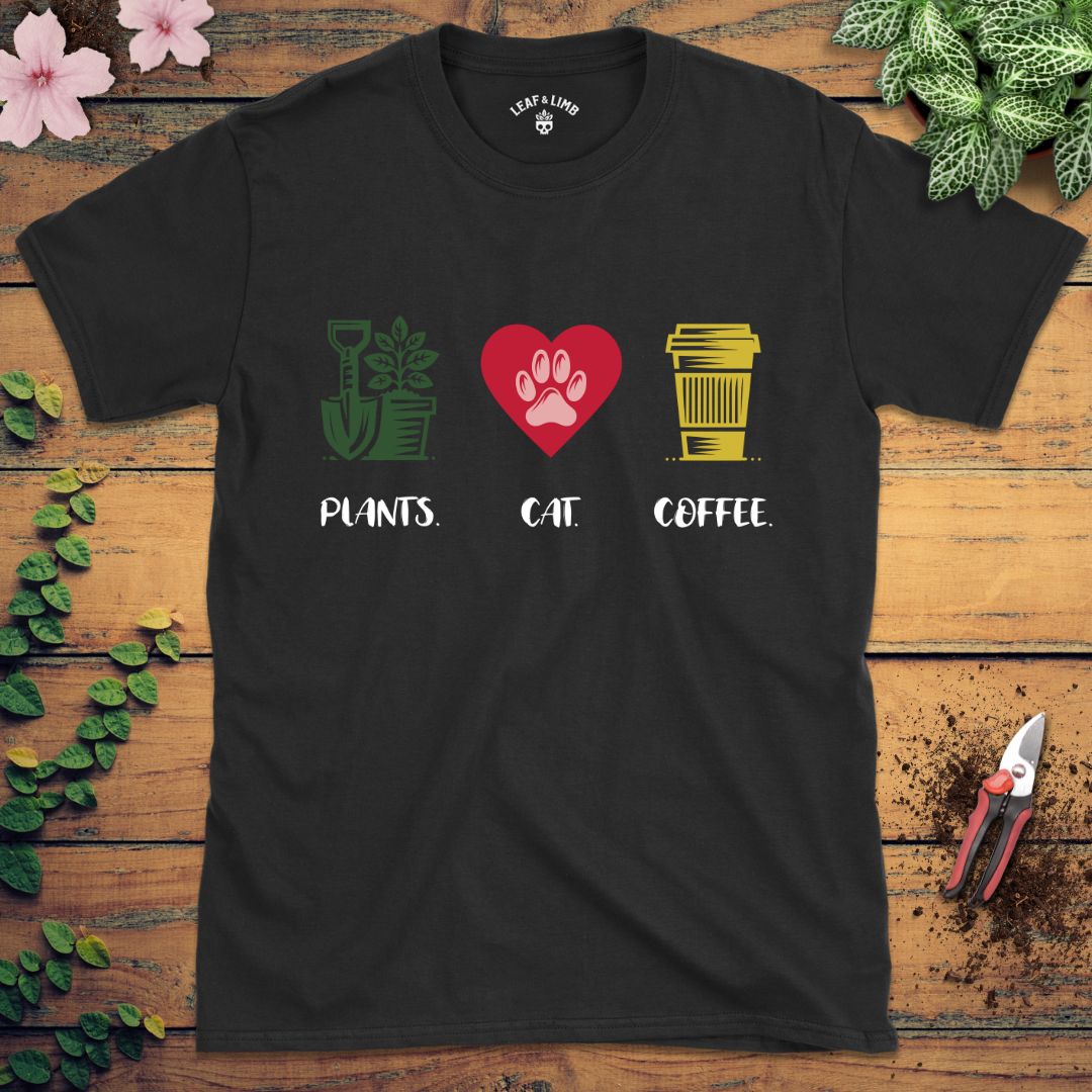 Plants. Cat. Coffee. Tee