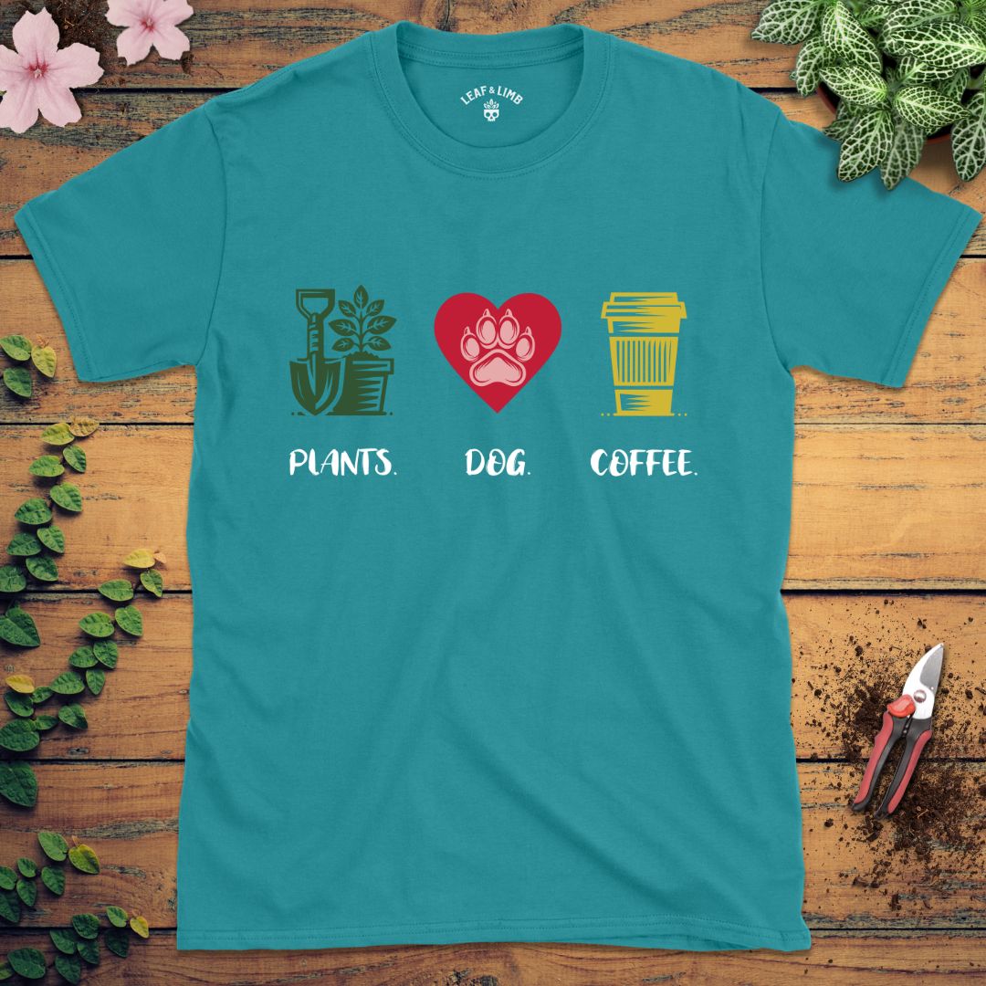 Plants. Dog. Coffee. Tee